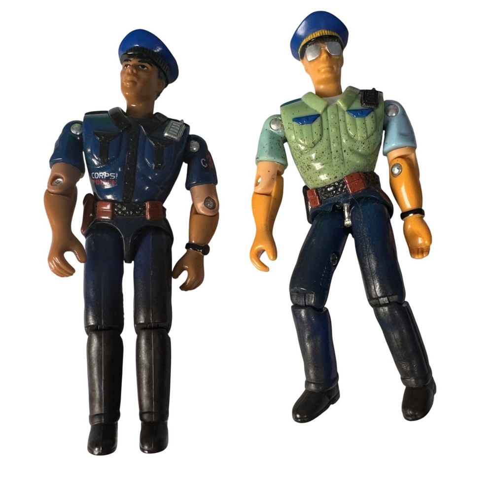 Lanard The Corps Police Officer Action Figure Lot 2 Vintage 90s 4 Inch Figures